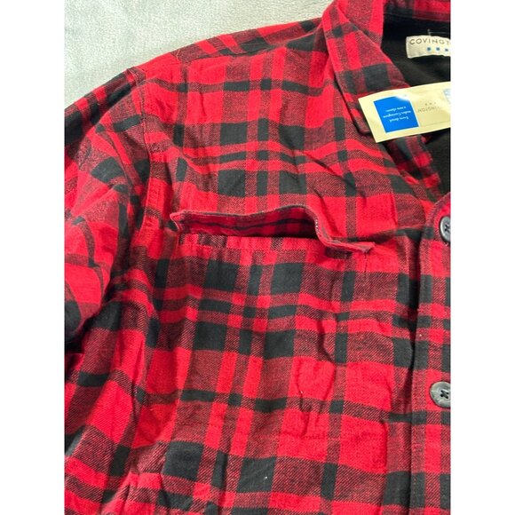 Covington Jacket Men's Medium Red & Black Plaid Casual Outdoor Wear - Picture 5 of 11